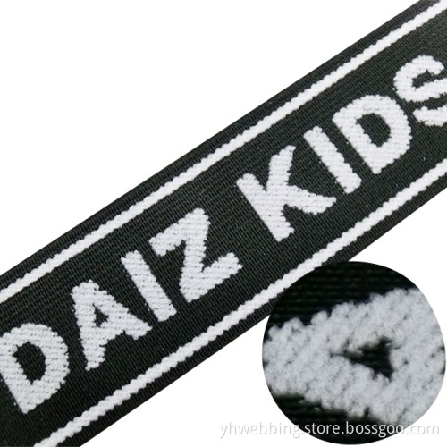 White and Black Jacquard Elastic Ribbon